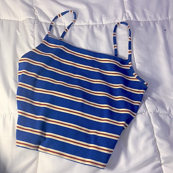 Blue, white , yellow and red tank top